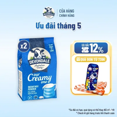 Combo of 2 Devondale Whole Milk Powder 1kg Bag