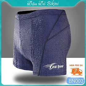 Quần bơi short nam hoạ tiết da cá, chất thun bơi lạnh dày đẹp chống nước nhanh khô, dáng ngắn ôm gọn dễ vận động | BN003
