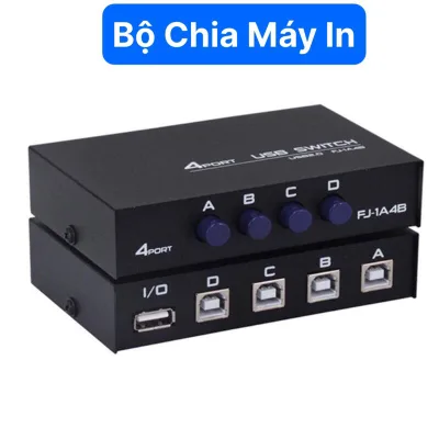 Bộ Chia Máy In Cao Cấp 1 Ra 2 Cổng,1 Ra 4 Cổng,Bộ Chuyển Đổi 1 Máy In Dùng 2 Máy Tính,1 Máy In Dùng 4 Máy Tính