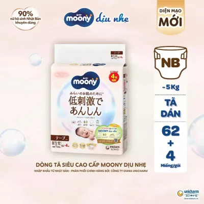 Tã Bỉm dán/Tã Bỉm quần Moony Dịu Nhẹ, Moony trắng, Moony Natural nhập khẩu cao cấp cho Bé.