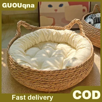 GUOUqna Dệt Mèo Tổ Bền Thoải Mái Mây Mèo Tổ Dày Thoáng Khí Chịu Mài Mòn Vật Nuôi Mèo Tổ Nguồn Cung Cấp Vật Nuôi