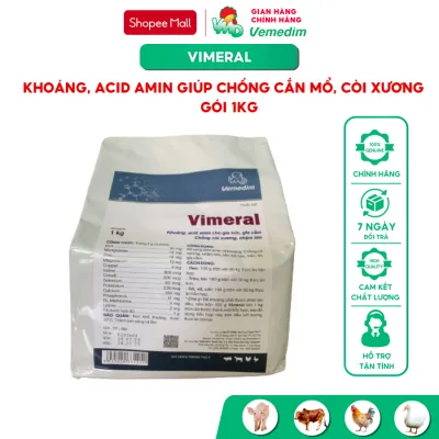 Vemedim VIMERAL thú y cung cấp khoáng, acid amin cho gia súc, gia cầm, gói 1kg