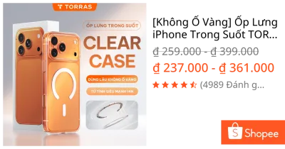 [Không Ố Vàng] Ốp Lưng iPhone Trong Suốt TORRAS Bảo Hành Kèm Bảo Vệ Camera 17 Pro Max 15 16 14 13 12 11 Plus Air