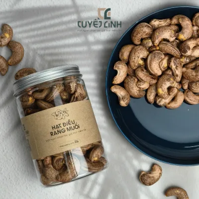 Hạt Điều Rang Muối Tuyết Linh Hộp 250g Loại A+ Size Cồ Hạt Dinh Dưỡng Giòn Béo Tự Nhiên, Quà Biếu Cao Cấp