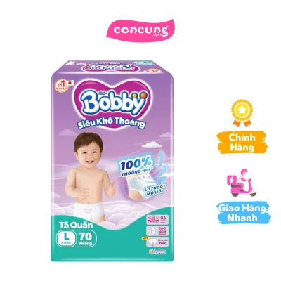 Tã quần Bobby size L, 70 miếng