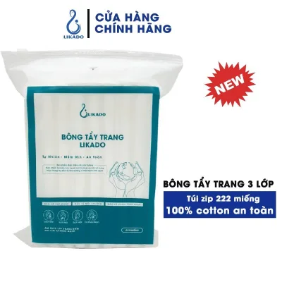 Bông Tẩy Trang 222 Miếng Likado cotton bông sợi tiệt trùng