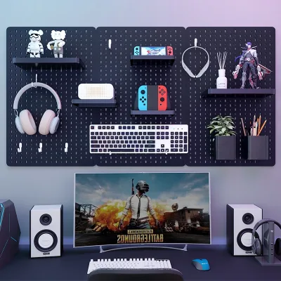 Bảng Pegboard Treo Đồ Gắn Tường, Bảng Lỗ Trang Trí Dercor Tường, phòng làm việc, phòng ngủ
