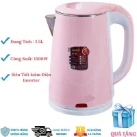 [Hàng Thái] Ấm siêu tốc 2 lớp Thái Lan 2.5L-Tốc độ đun sôi cực nhanh với công suất 1500W- Siêu tiết kiệm điện với chế độ inverter