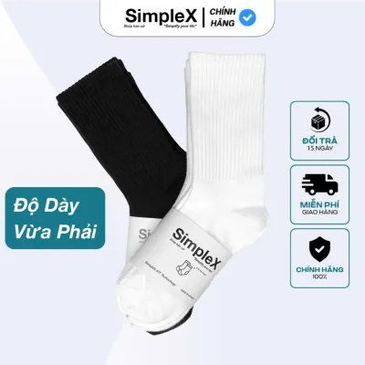 Tất Vớ Nam Nữ Trơn SimpleX, Unisex Cổ Cao, Cổ Trung, Cổ Thấp, Co Dãn Thoáng Khí | T144