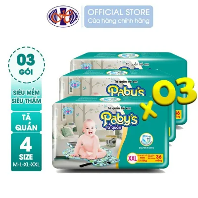 COMBO 3 GÓI - Tã bỉm quần Thạch Thảo Papy’s Size M44/ L41/ XL38/ XXL36 - TÃ BỈM Quần cao cấp Siêu Thấm Khô Thoáng