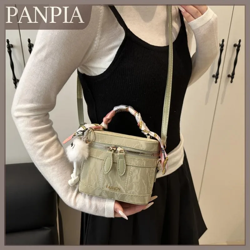 PANPIA Của phụ nữ đi lại xô Túi xách Crossbody hộp nhỏ Túi xách dây kéo đóng cửa thời trang đa năng túi xách