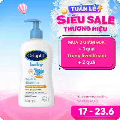 Sữa tắm gội trẻ em tinh chất hoa cúc (Cetaphil Baby Wash&Shampoo) 400ml