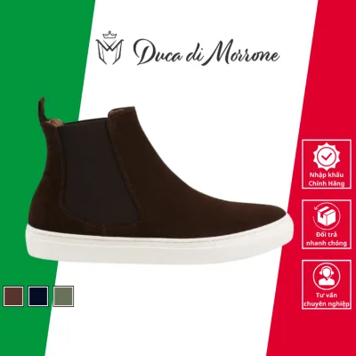 Duca Di Morrone High Quality Men's High-Top Suede Sneakers Genuine Imported from Italy_Nicolo-Cam