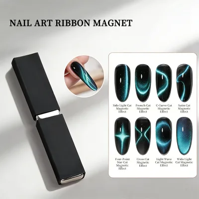 Móng Tay Nghệ Thuật Từ Dính Cho Pháp 3D Móng Tay Nghệ Thuật Ruy Băng Hiệu Ứng Mắt Mèo Gel Từ Móng Tay Nghệ Thuật Nam Châm Cây Đũa Phép UV Gel Dụng Cụ Làm Móng Tay