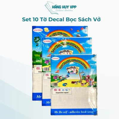 Set 10 tờ decal bọc sách vở, decal chuyên dụng hàng cao cấp loại 1
