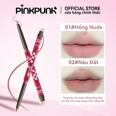 COMBO 2 PinkPunk Chì Kẻ Viền Môi Lâu Trôi Lipliner Bút kẻ Bọng Mắt 3 in 1 0.25g X2
