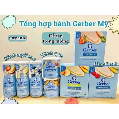 CÁC LOẠI BÁNH ĂN DẶM GERBER CHO BÉ TỪ 7 THÁNG TRỞ LÊN