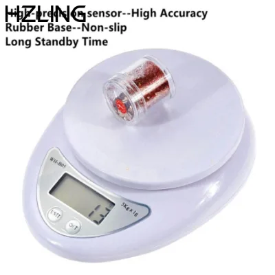 Cân điện tử LED HZLING, Cân kỹ thuật số màn hình LED 1g / 5kg, Dụng cụ di động Cân Gram Tiện ích nhà bếp Sử dụng nhà bếp