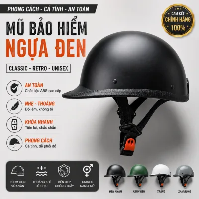Mũ bảo hiểm lưỡi trai nửa đầu Đua Ngựa nhẹ nhàng thời trang đi trong phố nón bảo hiểm 1/2