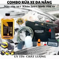 Máy rửa xe Cầm Tay Chạy Pin đi kèm phụ kiện lau xe cao cấp được bảo hành 12 tháng