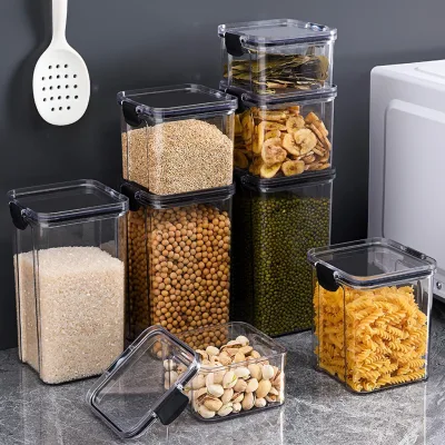 Dry food plastic container, transparent plastic cereal container moisture proofing seal cap-aenias shop