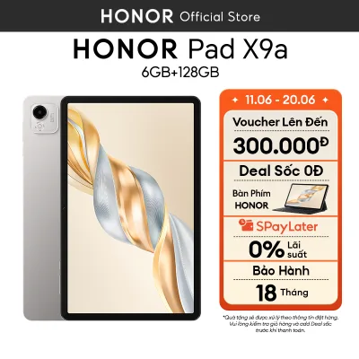 Máy Tính Bảng Honor Pad X9a Wifi 6GB+128GB| Pin 8300mAh| Chip Snapdragon 685| BH 18 Tháng