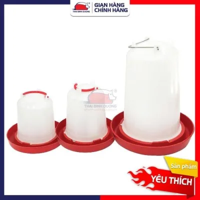 Bộ bình uống gia cầm nhựa DQ, bộ máng bình đựng nước uống cho gà vịt ngan gia cầm 2, 4, 9 lít
