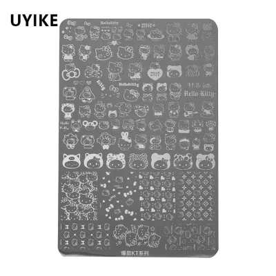 Tấm dập móng tay nghệ thuật UYIKE - In da báo / Phim hoạt hình / KT / Hoa / Bướm / Tấm chuyển phong cách Trung Quốc Dụng cụ làm móng