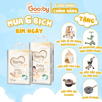 6 Bịch Tã/bỉm Gooby Extra mềm mại, chống tràn, siêu thấm hút đủ size cho bé 4-30KG