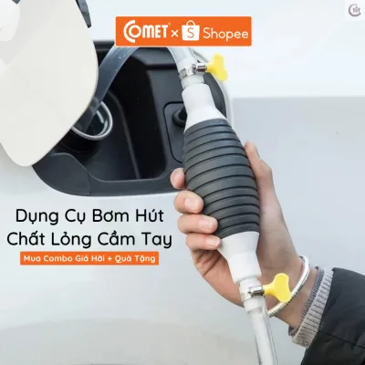 Ống Bơm Hút Xăng Dầu Chất Lỏng Bóp Tay COMET Kèm 2 Khóa Chiều Dài 1M Tiện Dụng Dễ Sử Dụng