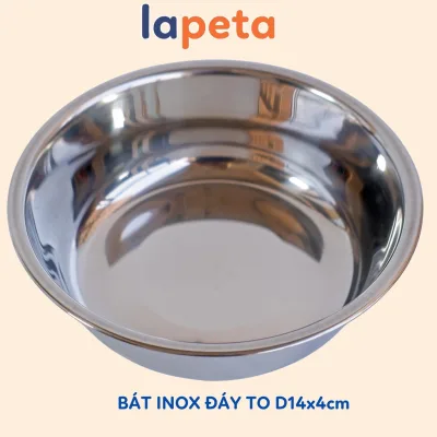 Bát ăn cho mèo bằng inox, ruột bát inox thay thế cho bát tai mèo D14cm Lapeta
