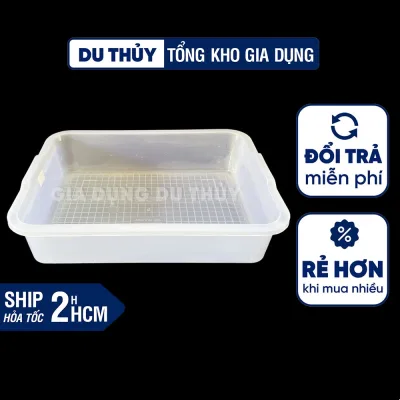 Khay nhựa chữ nhật trong suốt đa năng làm thạch rau câu topping, 4 kích thước, nhựa PP chịu nhiệt