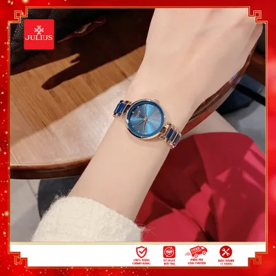 Đồng Hồ Nữ JA-1209B Julius Hàn Quốc Dây Thép (Vàng Hồng)