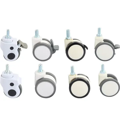 Full Nhựa Y Tế Hai Mảnh Caster Đa Năng Bánh Xe Vít Thanh Cao Su Tắt Tiếng Giường Thiết Bị Sử Dụng Bánh Xe Thiết Bị Làm Đẹp Hai Gót