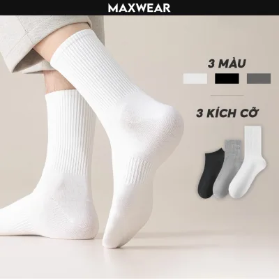 Combo 10 Tất cổ cao MAXWEAR Cotton Premium siêu mềm mịn, chống trượt, thoáng khí, khử mùi