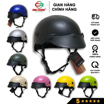 Mũ bảo hiểm nửa đầu CAMRY HELMETS cao cấp, thời trang trẻ trung, có lỗ thông gió, lưỡi trai Freesize(55-59cm)