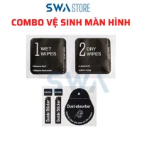 Combo Giấy khô ướt và decal hút bụi vệ sinh màn hình điện thoại, máy tính bảng, đồng hồ thông minh