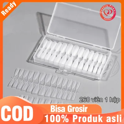 260 miếng 1 hộp260 Chiếc Mẫu Móng Tay Có Thể Tái Sử Dụng Cho Móng Tay Acrylic Rõ Ràng Matt Giả Móng Tay Nghệ Thuật Khuôn