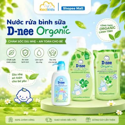 Nước rửa bình sữa Dnee Organic Thái trà xanh túi 550ml/ chai 600ml