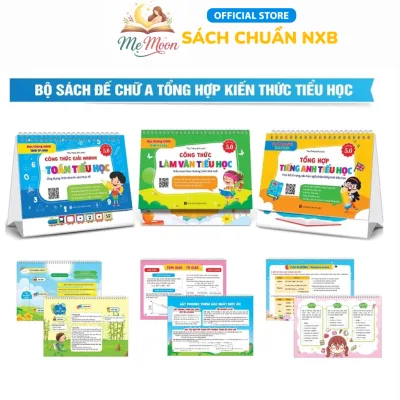 Sách - Bộ Lịch Công Thức Giải Nhanh Toán, Tổng Hợp Kiến Thức Tiếng Anh và Công Thức làm Văn Tiểu Học (Phiên bản 5.0)