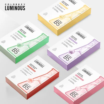 1 Hộp 10 Miếng Mặt Nạ Giấy COLORKEY LUMINOUS Vitamin B5 Hỗ Trợ Phục Hồi 25ml/miếng