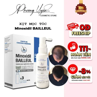 Xịt Mọc Tóc Minoxidil 2% và 5% Dưỡng Nang Tóc, Hỗ Trợ Mọc Tóc, Ngăn Rụng Dành Cho Tóc Rụng Mỏng Yếu