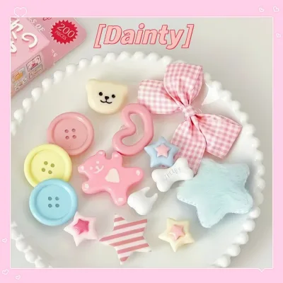 Sticker Charm /Nhãn dán dép phong cách nơ hồng phụ kiện giày dép nút 3D thích hợp để trang trí giày