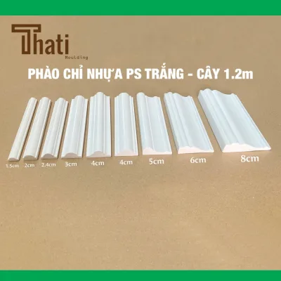Phào Chỉ Nhựa PS Trắng – Cây Dài 1.2m – Nẹp Chỉ Tường Trang Trí Nội Thất Cao Cấp