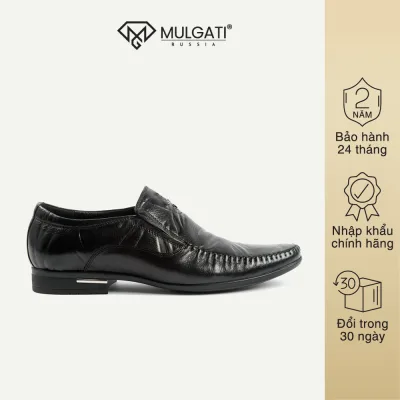 Giày tây nam MULGATI Leather da nhăn mũi nhọn - YD136-V905