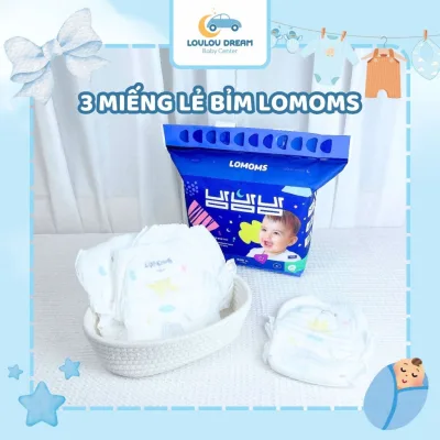 Tã bỉm quần bỉm dán Lomoms Air Kiki/ bỉm đêm Lomoms Bambambam/ Lomoms Nature Soft - Pack dùng thử 3 miếng