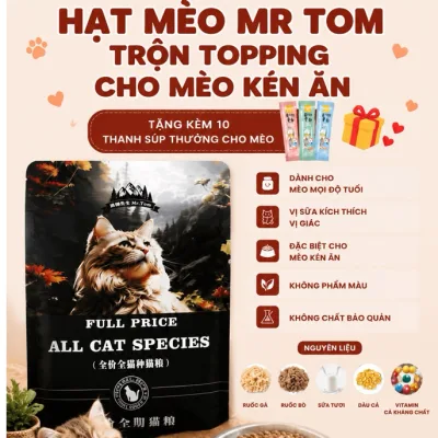 Hạt trộn topping cho mèo kén ăn - Hạt mèo Mr Tom cao cấp, giàu dinh dưỡng