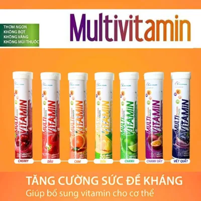 TUÝP 20 VIÊN SỦI MULTIVITAMIN C SỦI HƯƠNG TRÁI CÂY( DÂU, CAM, CHANH,VIỆT QUẤT,CHANH LEO,DỨA,CHERRY)