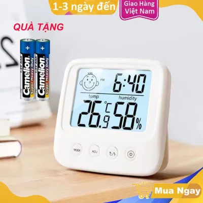 Nhiệt Ẩm Kế Điện Tử Đo Độ Ẩm Chính Hãng, Máy Đo Nhiệt Độ, Theo Dõi Độ Ẩm Đồng Hồ Phòng Ngủ Cho Bé, Có Báo Thức Ngày Giờ
