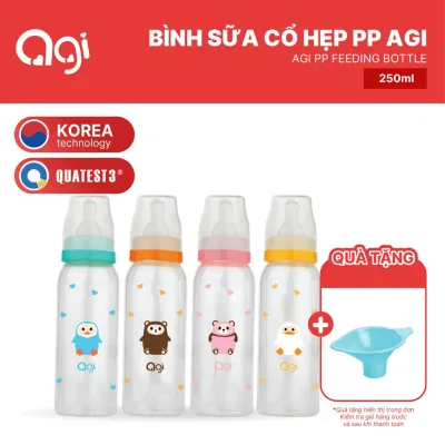 Bình sữa cổ hẹp PP Agi 250ml [ BAO BÌ MỚI ]